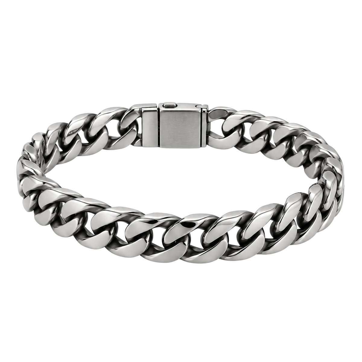 Premium Stainless Steel Cuban Link Bracelet – Silver | ISENDOR