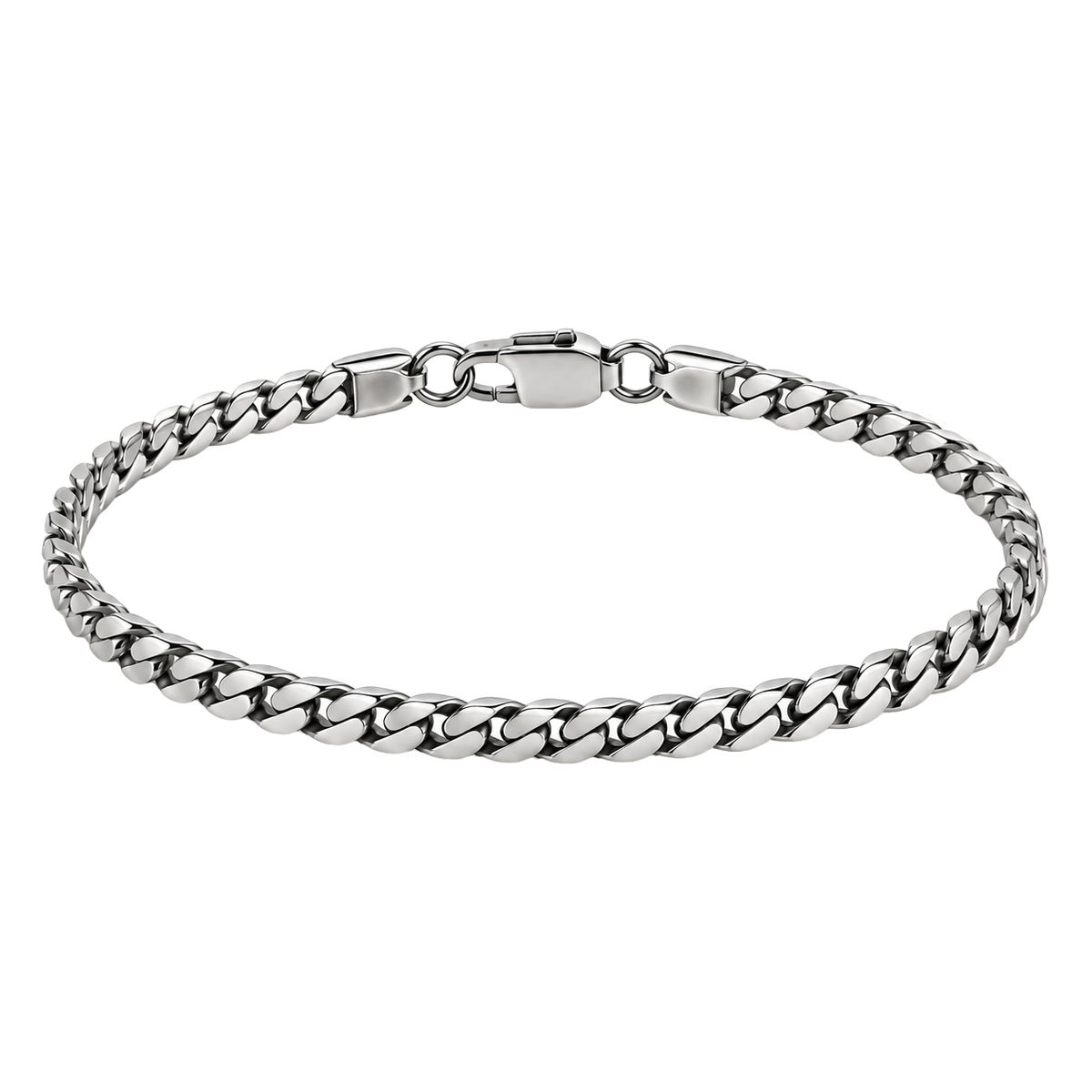 Premium Slim Stainless Steel Cuban Link Bracelet – Silver | ISENDOR