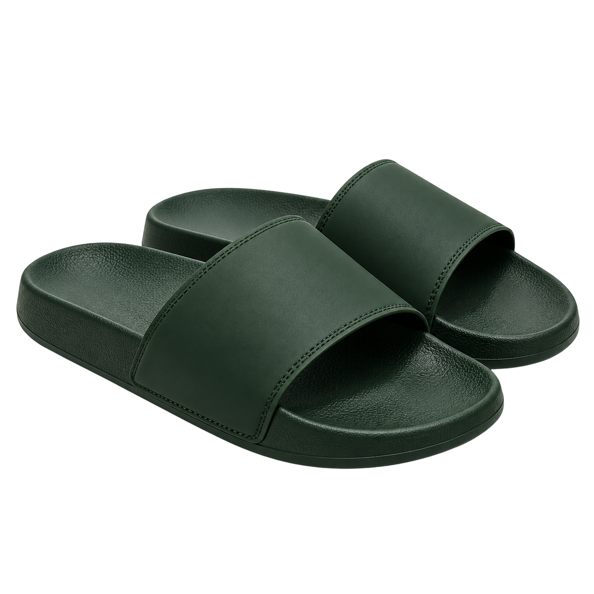 Premium Comfort Slide Sandals – Dark Forest Green | ISENDOR
