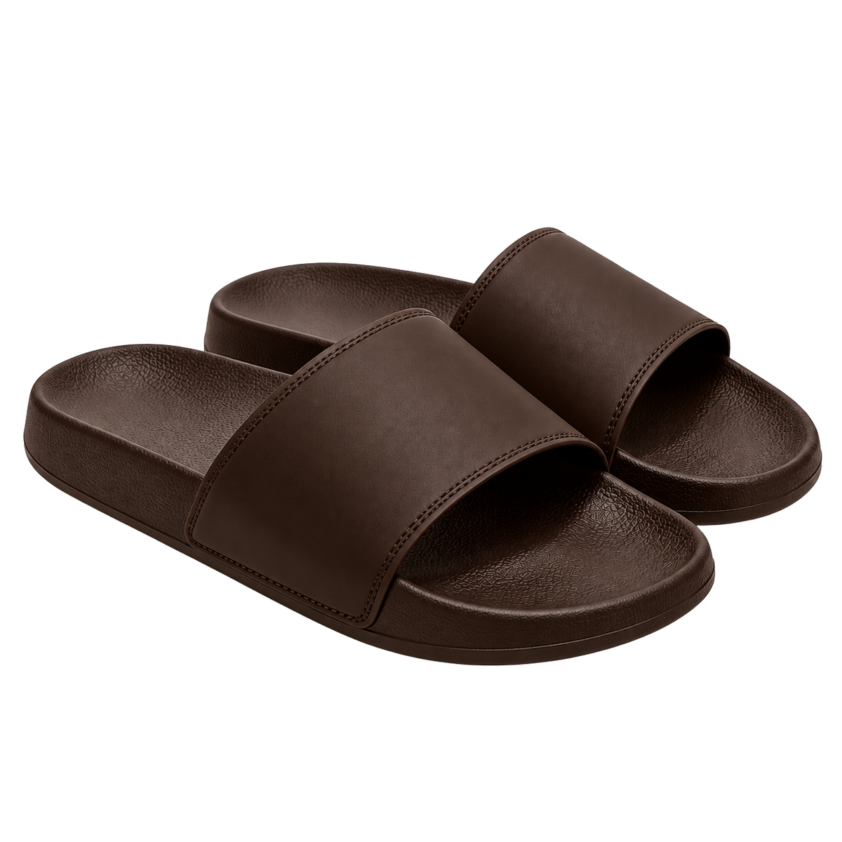 Premium Comfort Slide Sandals – Dark Brown | ISENDOR