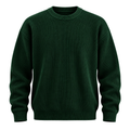 Premium Ribbed Knit Crewneck Jumper – Forest Green | ISENDOR
