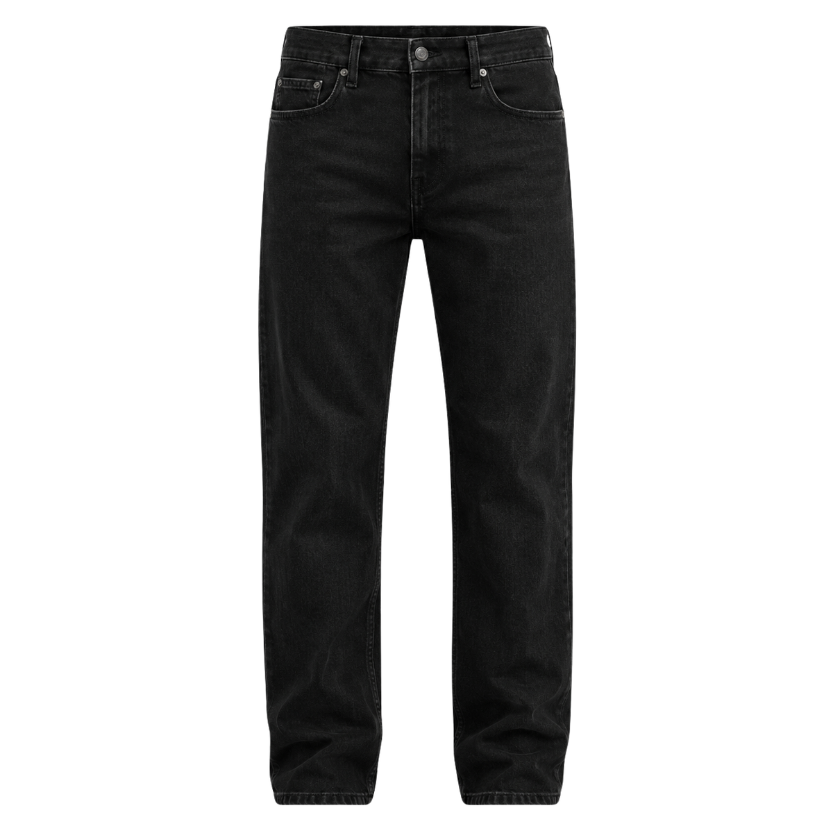 Premium Straight Fit Denim Jeans – Washed Black | ISENDOR