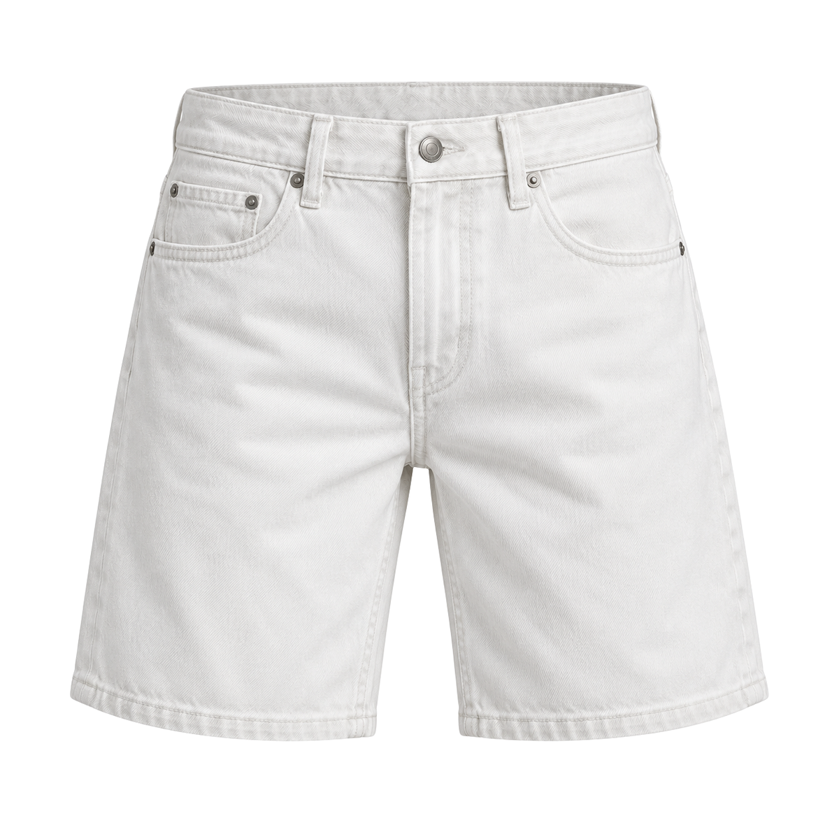Premium Relaxed Fit Denim Shorts – White | ISENDOR